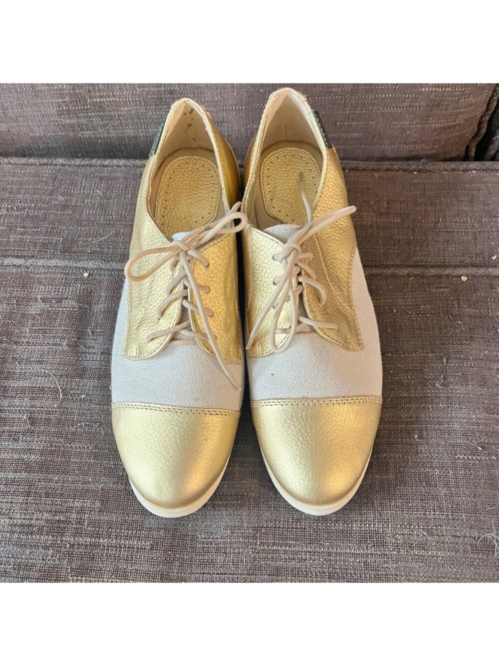 GH BASS Vintage Leather and Fabric Saddle Shoe Size 6.5